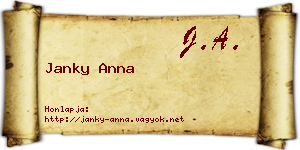 Janky Anna névjegykártya